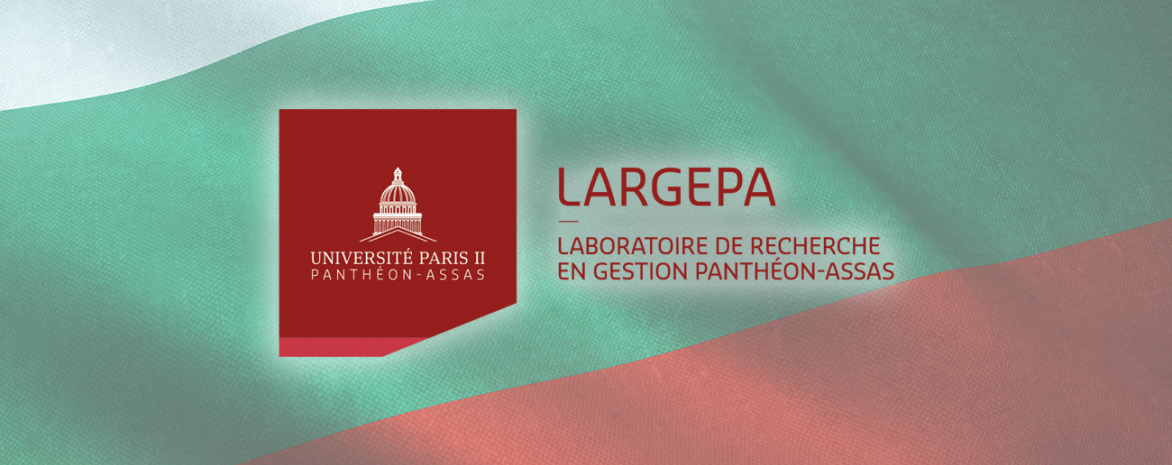Montage photographique avec le drapeau de la Bulgarie et le logo du LARGEPA Montage photographique avec le drapeau de la Bulgarie et le logo du LARGEPA